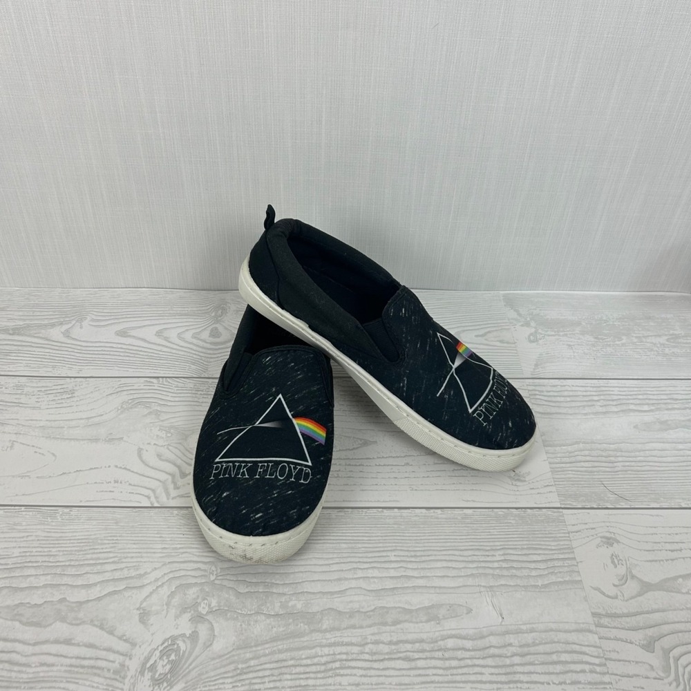 Pink Floyd Slip-On Shoes Size 7 Black Canvas Casual Sneakers Men's‎ or women's - Picture 6 of 9